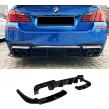 MKG Otomotiv Bmw F10 Vorstainer Difüzör + Difüzör Kulakları Parlak Siyah 2010 - 2017 Arka-Difizör-Bodykit-Ek