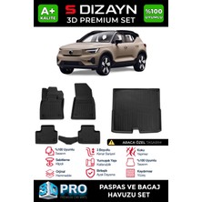 S-Dizayn Volvo EX40 3D Pro Havuzlu Paspas ve Bagaj Havuzu Seti (2'li Set) 2023 Üzeri A+ Kalite