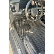 Peugeot Pejo E208 2023-2026 Siyah Üzeri Beyaz Dikiş 8d Premium Havuzlu Deri Oto Paspas