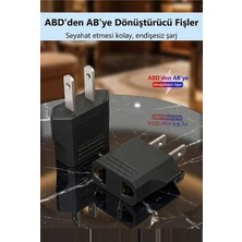 Mikasso Avrupa Amerikan Düz Priz Dönüştürücü Türk Amerikan Fiş Adaptörü Fiş Çevirici Uç Abd Plug 2 Pinli