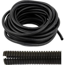 Mikasso 26MM Yarıklı Spiral Hortum Kablo Gizleme Izolasyon Borusu Esnek Siyah