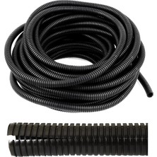 Mikasso 14MM Yarıklı Spiral Hortum Kablo Gizleme Izolasyon Borusu Esnek Siyah