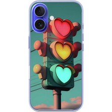 Le Balvo Iphone 16 Uyumlu Kalpli Trafik Lambası Baskılı Silikon Kılıf