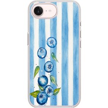Le Balvo Iphone 17E Uyumlu Yaban Mersinleri Baskılı Silikon Kılıf