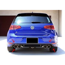 MKG Otomotiv Vw Golf Mk7 R Difüzör Difizör Plastik Parlak Siyah 2012 2013 2014 2015 2016 2017 Arka-Difizör-Bodykit-Ek