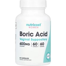 Nutricost Women Boric Acid Candida & Yeast Treatments Vaginal Suppository 600 Mg 60 Capsules
