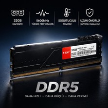 Bory 32GB Ddr5 5600MHZ Soğutuculu Desktop Ram | Yüksek Performans Gaming & Profesyonel Kullanım