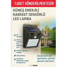 Mikasso Solar Güneş Enerjili 122 Ledli Hareket Sensörlü Bahçe Balkon Aydınlatma Sokak Lambası