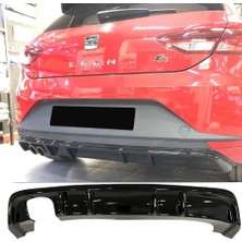 MKG Otomotiv Seat Leon Mk3 Fr Difüzör Difizör Plastik Parlak Siyah Sol Çift 2012-2016 Arka-Bodykit-Ek-Karlık