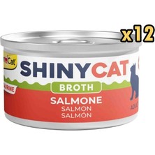 Gimcat Shinycat Broth Somonlu Kedi Konservesi 70 gr x 12 Adet