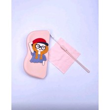 My Balli Store Gözlüklü Kadın Figürlü Pembe Asılabilir Silikon Gözlük Çantası