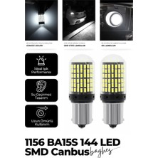 Baghes P21W Smd 1156 144 Ledli Ultra Parlak Geri Vites Park Ampül Tek Duy Beyaz 2 Adet