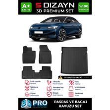 S-Dizayn Vw Id7 D Pro Havuzlu Paspas ve Bagaj Havuzu Seti (2'li Set) 2023 Üzeri A+ Kalite