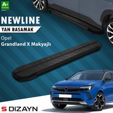 S-Dizayn Opel Grandland x Makyajlı Hybrid Newline Siyah Yan Basamak 183 cm 2021-2024 A+ Kalite