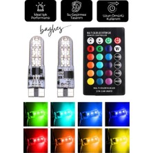Baghes Uzaktan Kumandalı 18 LED T10 Rgb Renk Değiştiren Park Ledi Ampulü