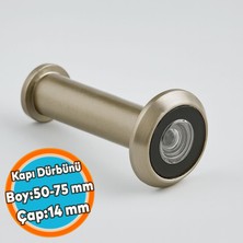 Nzb Saten Renk Kapı Dürbünü Kısa 50–75 mm Ayarlanabilir 14 mm Geniş Açılı Güvenlik Kapı Gözetleme Dürbünü