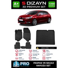 S-Dizayn Citroen C4 3D Pro Havuzlu Paspas ve Bagaj Havuzu Seti (2'li Set) 2010-2018 A+ Kalite