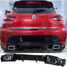 MKG Otomotiv Renault Clio 4 Rs Arka Ek Difüzör Parlak Siyah 2012 2013 2014 2015 2016 Arka-Difizör-Bodykit-Ek