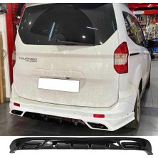 MKG Otomotiv Ford Tourneo Courier Egzoz Görünümlü Arka Ek Plastik Siyah Difüzör Arka-Bodykit-Ek-Karlık