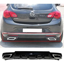 MKG Otomotiv Opel Astra J Hb Sport Difüzör Difizör Plastik Parlak Siyah 2012 2013 2014 2015 Arka-Difizör-Bodykit-Ek