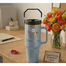 Promopanya Anneler günü hediyesi - Koca Yürekli Annelere X-Large Termoslar (900ML.-KIŞISELLEŞTIRILEBILIR, Isim Yazılabilir, Isme Özel, Kişiye Özel Termos)