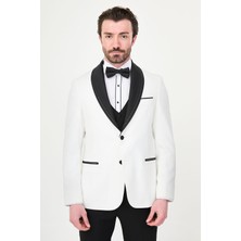 MCR Düz Slim Fit Çıkarılabilir Şal Yaka Erkek Damatlık