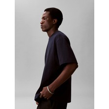 Calvin Klein Siyah Erkek Logo Baskılı T-Shirt LV04LD224GCEF_SS Rlxd 16S Embrd Twı