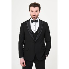 MCR Düz Slim Fit Çıkarılabilir Yaka Erkek Damatlık