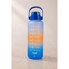 Cabbaroğlu Ticaret 3'lü-Tekli Motivasyonel Matara Seti (2l - 900ML - 500ML) - Tritan Pipetli Sporcu Su Şişesi Bpa Free