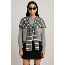 Wega Moda Unisex Kare Çizgili Parçalı Patchwork Atkı 2026 Kış Sezonu Şık Akrilik Tasarım