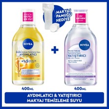 Nivea Aydınlatıcı ve Yatıştırıcı Micellar Makyaj Temizleme Suyu Seti 400ml+400ml Pamuk Hediye,Hassas Cilt