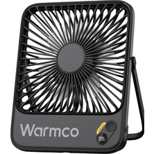Warmco D3 10000MAH Şarjlı Masaüstü Vantilatör Dijital Göstergeli Taşınabilir Powerbank Soğutucu Fan Siyah