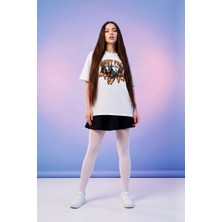 Hoxie Unisex Doberman Night Pack Grafik Baskılı Oversize Beyaz Tişört