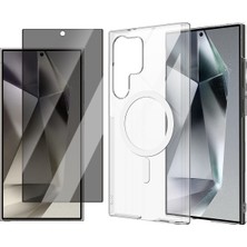 Vendas Galaxy S25 Ultra Kılıf Sararma Yapmayan Kamera Korumalı Magsafe Sert Pc Zore Porto Kapak + Hayalet Ekran Koruyucu