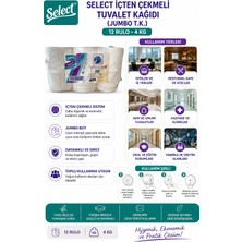 Select Içten Çekmeli Tuvalet Kağıdı (Jumbo T.k.) 12 Rulo 4 kg