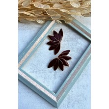 Meva Takı ve Aksesuar Bordo Yaprak Küpe I Mev’art Collection