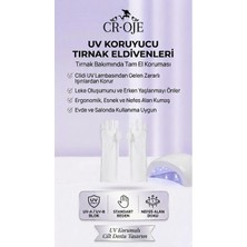 Croje Kalıcı Oje Uv Koruyucu Nail Art Kalıcı Oje Eldiveni, Jel ve Protez Tırnak Eldiveni (1 Çift) (Beyaz)