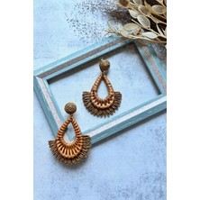 Meva Takı ve Aksesuar Hasır Damla Formlu Küpe I Mev'art Collection