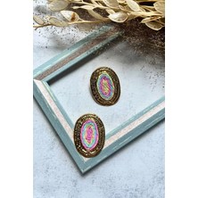 Meva Takı ve Aksesuar Hasır Görünümlü Oval Küpe I Mev'art Collection