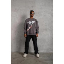 Alyn Wear Erkek Güvercin Baskılı Sweatshirt - Gri