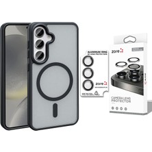 Vendas Galaxy S26 Kılıf M-Safe Şarj Özellikli Mat Arka Yüzey Zore Sio Kapak + Safir Kamera Lens Koruyucu