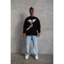Alyn Wear Erkek Güvercin Baskılı Sweatshirt - Siyah