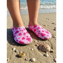 Cg Kids Pembe Kalp Desenli Deniz Ayakkabısı – Kaydırmaz Tabanlı Havuz & Plaj Süper Kalite