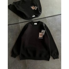 Alyn Wear Bisiklet Yaka Baskılı Sweatshirt - Siyah