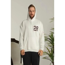 Alyn Wear Erkek Oversize Üç Iplik Kapüşonlu Sweatshirt –sırt ve Ön Baskılı, Kanguru Cepli, Rahat Kalıp Maskot Desenli Model - Siyah Beyaz