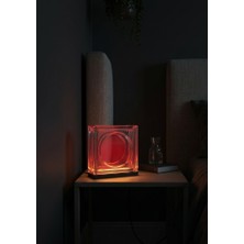 Glow Design Cam Tuğla Dekoratif Masa Lambası - Hediyeli Eşya - Elektrikli LED Renk Filtreli Gece Lambası