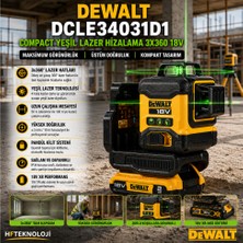 Dewalt Dcle Compact Yeşil Lazer 3X360 18V  Hizalama Cihazı