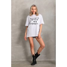 Alyn Wear Unisex Baskılı Oversize T-Shirt - Beyaz