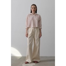 Alyn Wear Çift Pileli Palazzo Pantolon - Natür