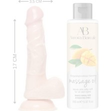 Aşkın Deposu Deromeya Health  Gerçekçi Et Dokusunda 17CM Damarlı ve Vantuzlu Kaliteli Yumuşak Süper Silikon Testisli Realistik Dildo Anl ve Vajinal Suni Yapay Penis Modeli 150 ml Mango Jel Hediyeli x